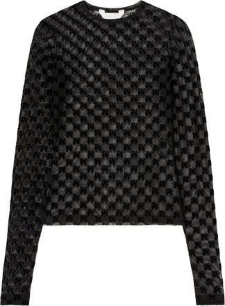 Palm Angels monogram-pattern sheet top - women - Spandex/Elastane/Polyamide - L - Black