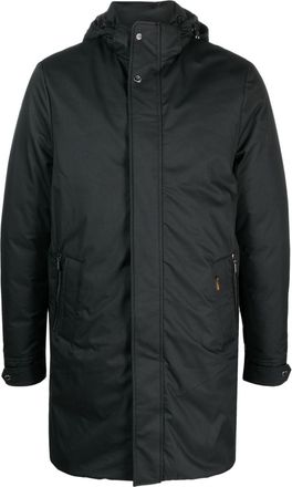 Moorer Vermont detachable-hood down jacket - men - Polyamide/Polyurethane/Polyester/Polyamide/Feather Down - 48 - Black