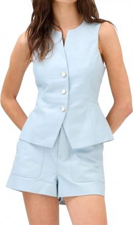 Allison Elijah Leather Shorts In Powder Blue