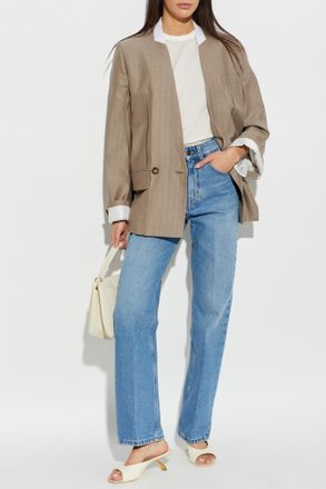 Victoria Beckham Blazer With Darts, Womens, Beige