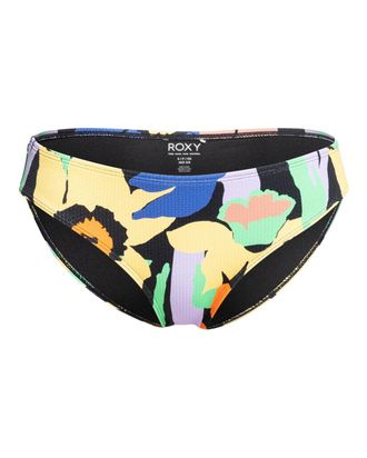 Roxy Bikini-Hose ROXY Color Jam, Damen, Gr. XS, US-Gr&ouml;ssen, schwarz (anthrazit flower jammin), Obermaterial: 93% Nylon, 7% Elasthan;, Badehosen Bikini-Hose