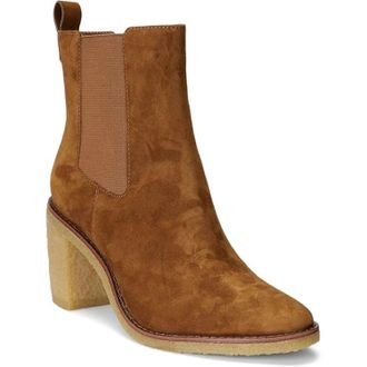 Lauren Ralph Lauren Marianna Boots Womens Brown Block Heel Bootie LION609