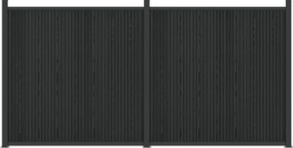 vidaXL Panel De Valla 2 Pcs Wpc Y Aluminio Negro Vidaxl