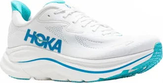 Hoka One One Mens Clifton 10 Wide Running Shoes In White Skyward Blue