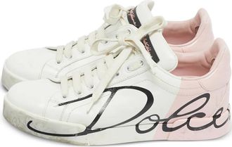 Dolce & Gabbana Sneakers Portofino in pelle - Bianco