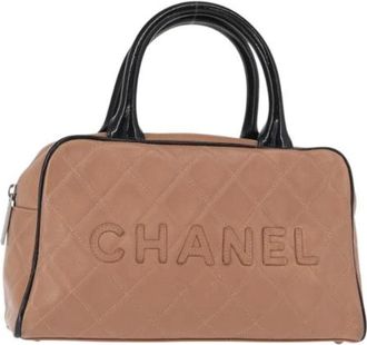 Chanel Pre-owned Handbags, female, Beige, Size: ONE SIZE Pre-owned Vintage Leather Handbag
