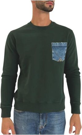 Roy Rogers Brushed Cotton Crewneck Sweatshirt - Heren - Sweatshirts - Groen - 3XL - Katoen - Hoodies & sweatvesten