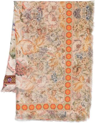 Pierre-Louis Mascia Foulard con stampa a fiori - Verde