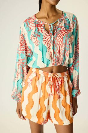 Natalie Martin Jasper Pull-On Short In Coral Wave Honey