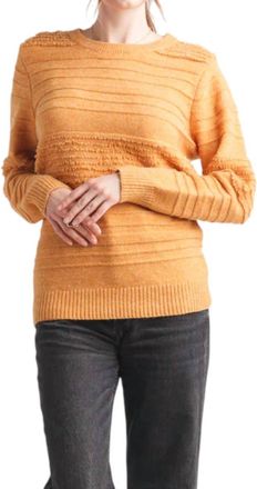 Papillon Golden Hour Textured Stripe Sweater In Mustard