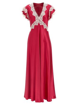 Alberta Ferretti Fuchsia Satin and lace dress