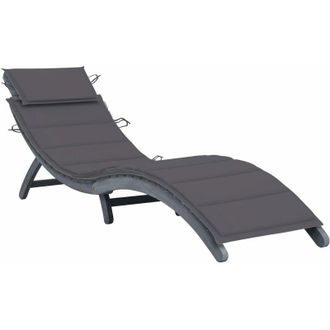 vidaXL Vidaxl - Tumbona Con Coj&iacute;n Madera Maciza De Acacia Gris