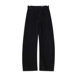 Christophe Lemaire Loose-fit Jeans, female, Black, Size: 2XS Black Denim Trousers Hook Button Fastening