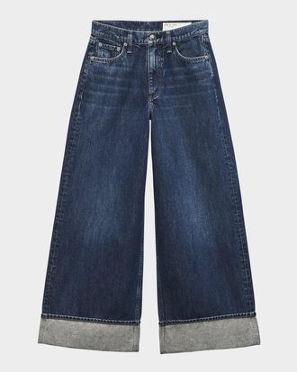 Rag & Bone Sofie High-Rise Embellished Ankle Cuff Jeans