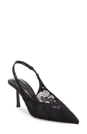 Tony Bianco Breeze Slingback Pointed Toe Pump in Black Brocade at Nordstrom, Size 9.5