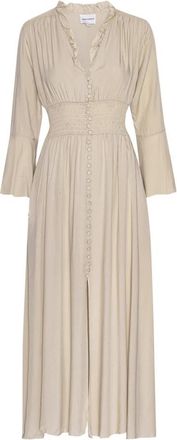 Americandreams Sally Lange Jurk - Dames - Casual kleedjes - Beige - XS - Kleedjes