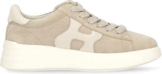 Hogan Beige Rebel Suede Logo Sneakers