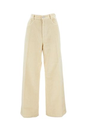 Cellar Door Ribbed Straight-Leg Trousers With Button Closure And Practical Pockets