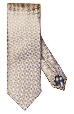 Eton Geometric Jacquard Silk Tie in Light Yellow at Nordstrom