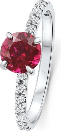 Pompeii3 VS 1Ct Round Ruby Diamond Ring 10k Gold Lab Grown