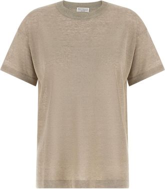 Brunello Cucinelli Beige Dazzling Collar Sweater