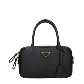 Prada Zwart lederen handtassen voor dames