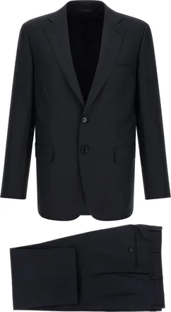 Brioni Blue Wool Two-Piece Mens Suit