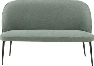 Beliani Upholstered Bench 2 Seater OSBY Fabric Light Green