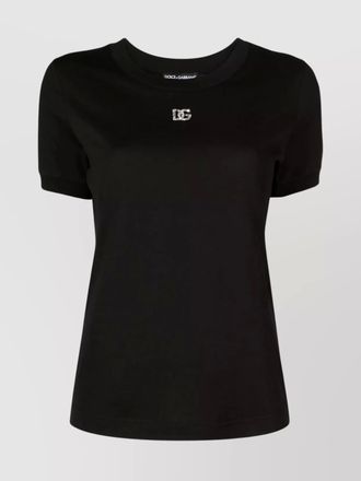 Dolce & Gabbana cotton crystal logo t-shirt