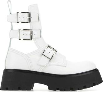 Alexander McQueen Black Buckled Boots