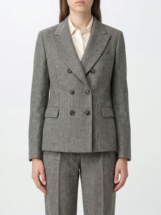 Tagliatore Slim Fit Double-Breasted Blazer with Chevron Pattern in Wool and Cashmere
