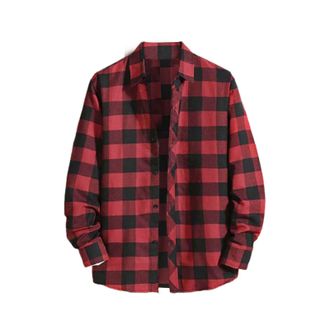 Generic Men Casual Plaid Shirt Funky Long Sleeve Shirts Oversized Outdoor Sports Shirt Formal Shirts Long Sleeve Top Lapel Button Down Shirts Lapel Beach Shir