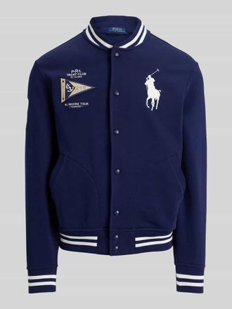 Polo Ralph Lauren Regular Fit Sweatjacke im College-Stil in Marine, Gr&ouml;&szlig;e XXL
