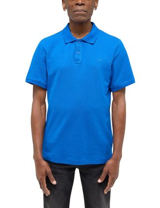 Mustang Poloshirt MUSTANG Style Palco, Herren, Gr. XXL, blau (nautical blau), Piqu&eacute;, Obermaterial: 100% Baumwolle, unifarben, normal h&uuml;ftbedeckend, Rundhals, 