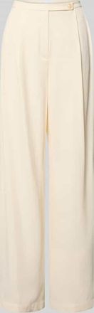 Jake*s Bundfaltenhose aus Viskose-Mix mit Knopfverschluss in Beige, Gr&ouml;&szlig;e 32