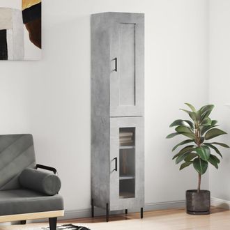 Berkfield Home Highboard Concrete Grey 34.5x34x180 cm Engineered Wood