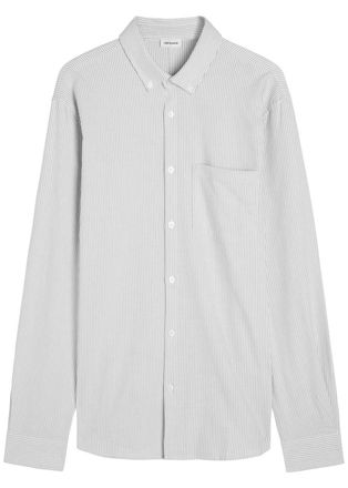 L'Estrange The All Day Striped Cotton-blend Oxford Shirt - Grey - Xxl