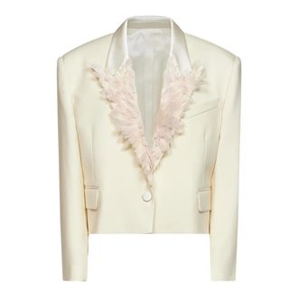 The Attico Cropped Blazer - Dames - Jassen - Wit - Maat: M Wol
