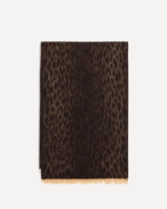 Gucci Leopard-print wool Scarf with monogram Female UNI
