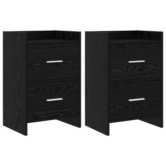 vidaXL Mesas De Noche 2 Uds. Roble Negro 40 X 30 X 60 Cm Vidaxl