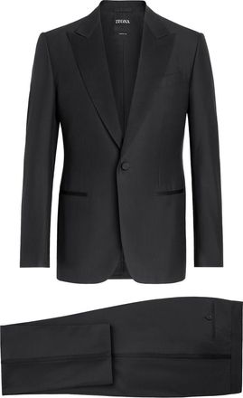 Ermenegildo Zegna Trofeo 600 single-breasted wool-silk suit - men - Wool/Silk - 46 - Black