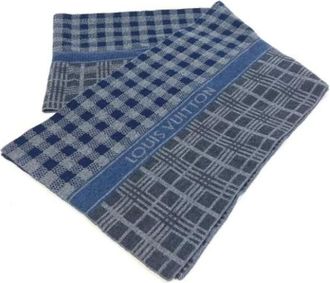 Louis Vuitton Pre-owned Scarves, male, Blue, Size: ONE SIZE Pre-owned Wool scarves