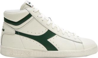 Diadora Groene leren high top sneakers - Heren - Sneakers - Wit - 44 1/2 EU - Leer - Schoenen