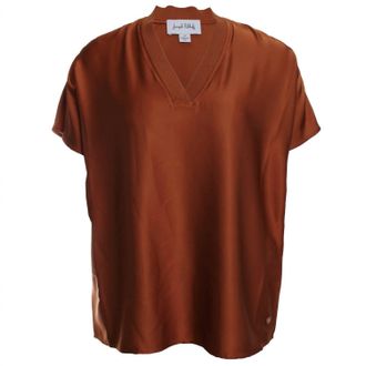 Joseph Ribkoff Womens Satin Boxy Top In Whiskey