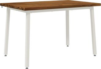 vidaXL 120 X 70 X 75 Cm Madera De Acacia S&oacute;lida Natural Y Blanco Vidaxl