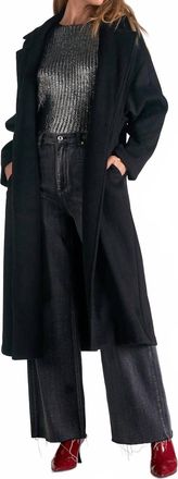Elan Cozy Long Coat In Black