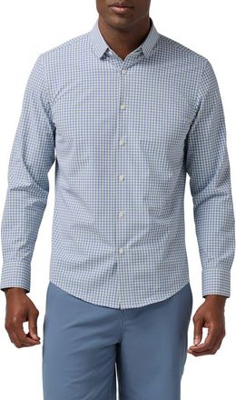 Mizzen+Main Leeward Trim Fit Olive Miles Plaid No Tuck Button-Up Shirt at Nordstrom, Size Xx-Large
