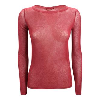 Max Mara Round-neck Knitwear, female, Red, Size: M Round-neck Knitwear