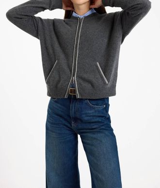 Brodie Luxe Bomber Jacket In Derby Grey