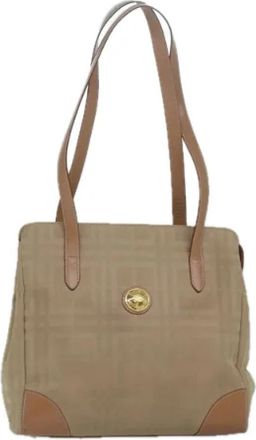 Burberry Pre-owned Canvas Schoudertas - Dames - Vintage Schoudertas - Beige - ONE Size - Vintage
